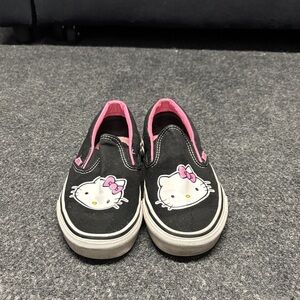 Vans Black and Pink Hello Kitty Slip-On Sneakers